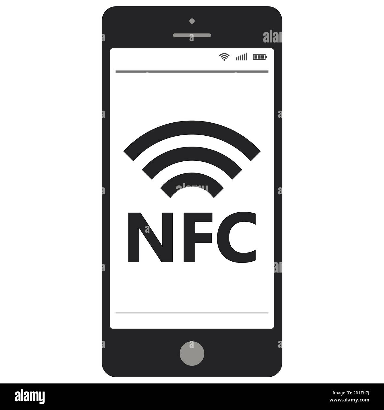 Communication en champ proche, téléphone mobile NFC Illustration de Vecteur