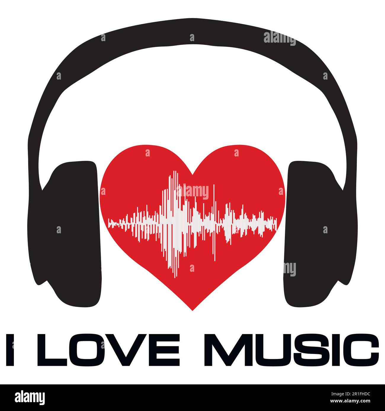 J'adore la musique, la housse en vinyle pour un fan de musique Illustration de Vecteur