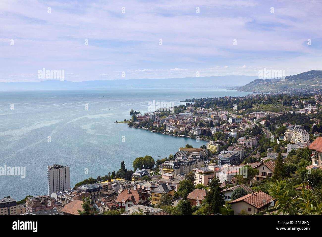 Vue sur Montreux, Lac Léman, Canton de Vaud, Suisse Banque D'Images