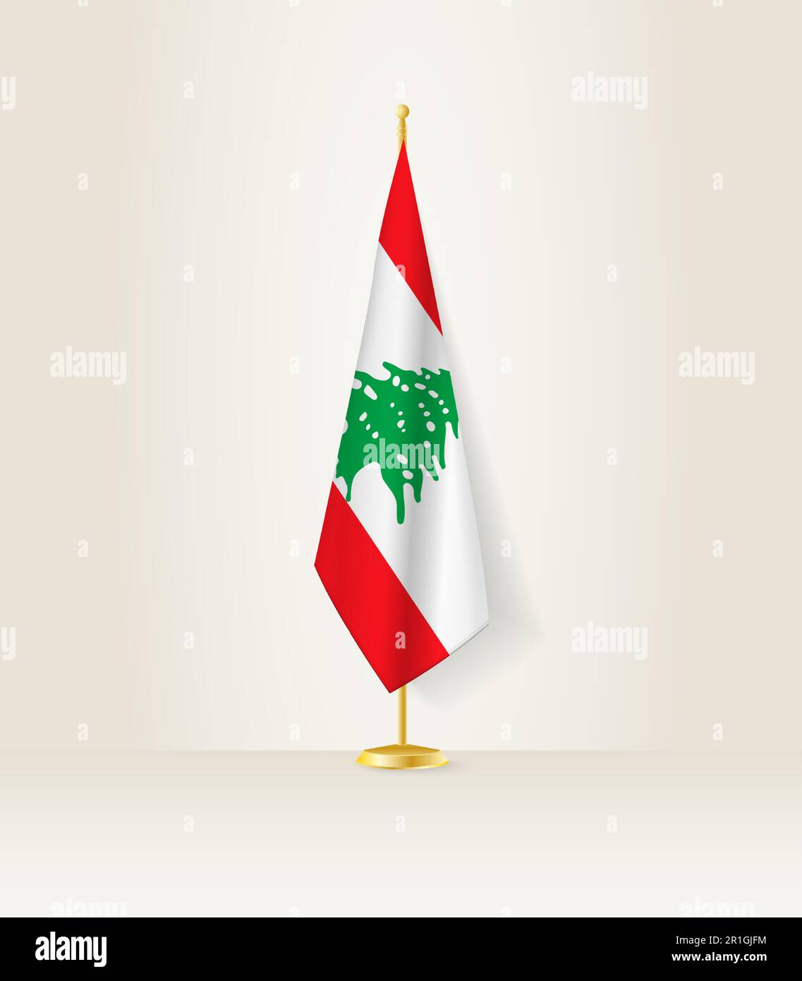 Drapeau libanais sur une chandelle. Illustration vectorielle. Illustration de Vecteur