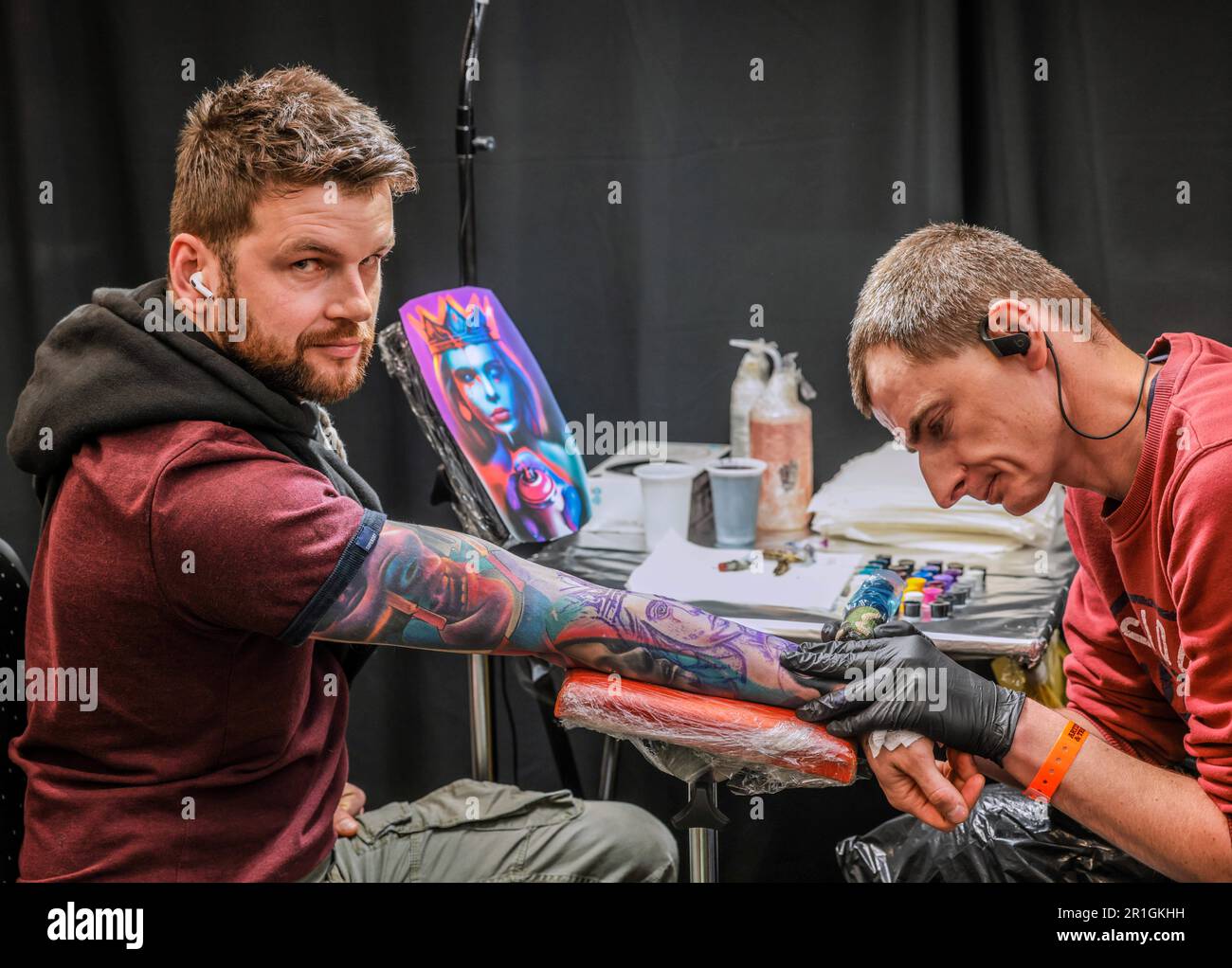 Londres, Royaume-Uni. 14th mai 2023. Avec les meilleurs tatoueurs du monde entier, Alexandra Palace ouvre ses portes pour tous les encres enthousiastes à l'idée d'obtenir un nouveau travail d'art tatoué dans leur peau. Paul Quezada- Neiman/Alay Live News Banque D'Images