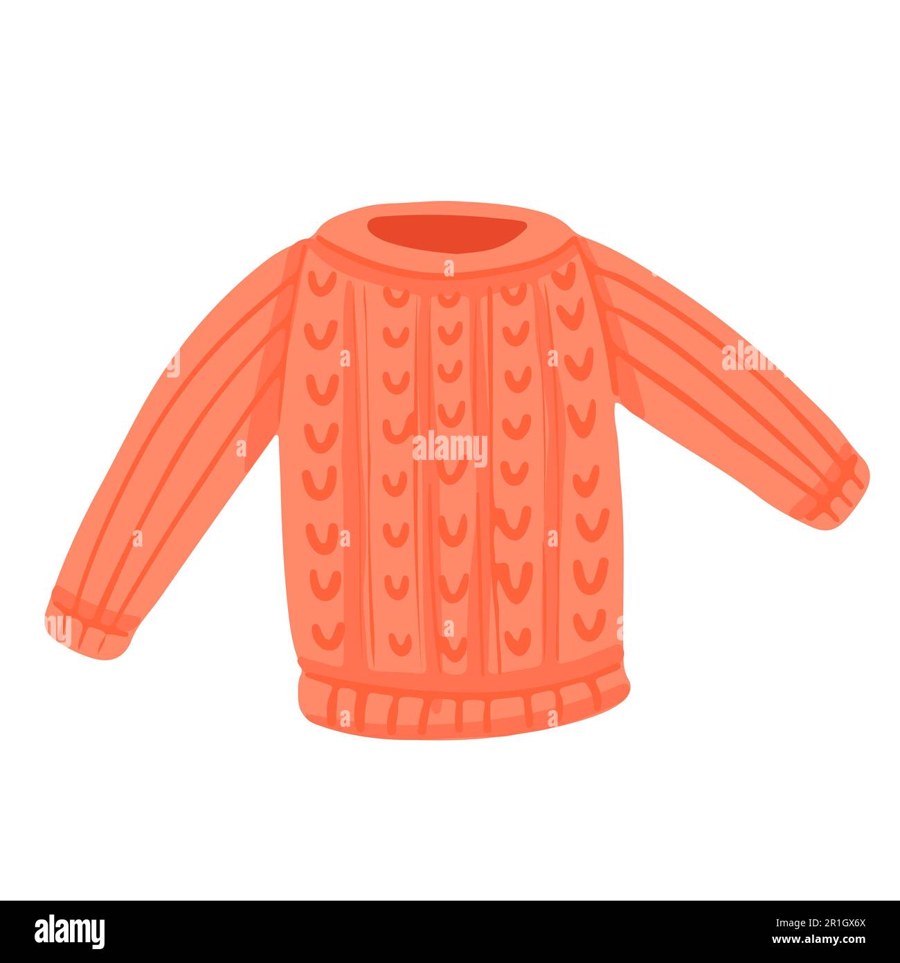 Rouge vif tricoté couleur chaud sweat-shirt vecteur illustration isolée sur fond blanc Illustration de Vecteur