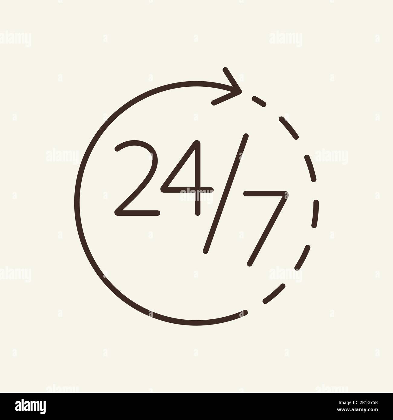 Icône de ligne de service disponible fixe Illustration de Vecteur