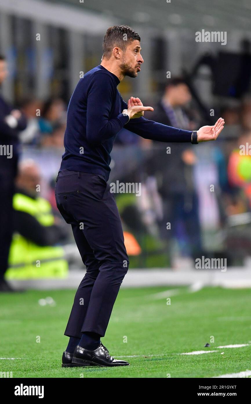 Milan, Italie. 13th mai 2023. L'entraîneur-chef Alessio Dionisi de Sassuolo vu pendant la série Un match entre Inter et Sassuolo à Giuseppe Meazza à Milan. (Crédit photo : Gonzales photo/Alamy Live News Banque D'Images