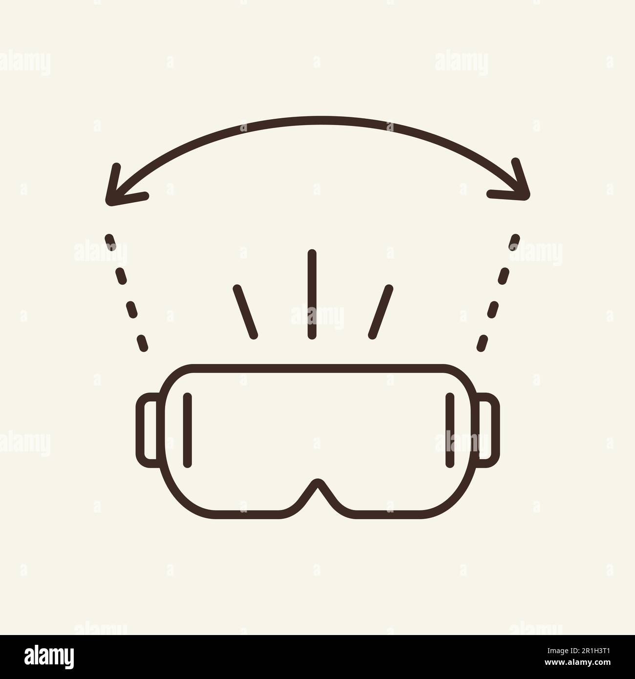 Icône de ligne de lunettes VR Illustration de Vecteur