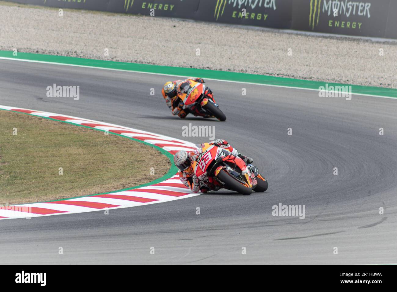 MONTMELLO, ESPAGNE-4 JUIN 2021 : Marc Marquez (Ant de Cervera) sur sa Honda RC213V (Repsol Honda Team) #93, Championnat du monde MotoGP 2021 Banque D'Images