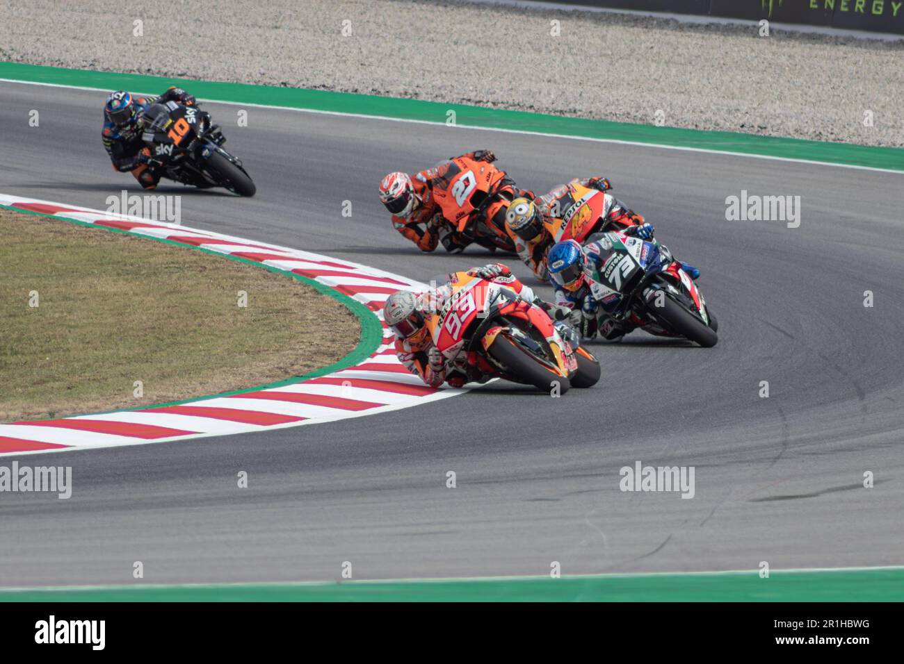 MONTMELLO, ESPAGNE-4 JUIN 2021 : Marc Marquez (Ant de Cervera) sur sa Honda RC213V (Repsol Honda Team) #93, Championnat du monde MotoGP 2021 Banque D'Images