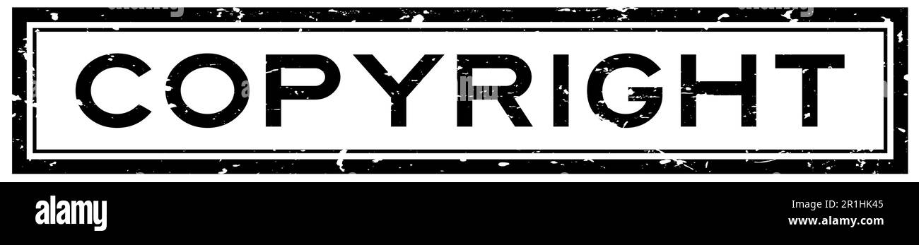 Grunge noir mot droit d'auteur carré tampon en caoutchouc sur fond blanc Illustration de Vecteur