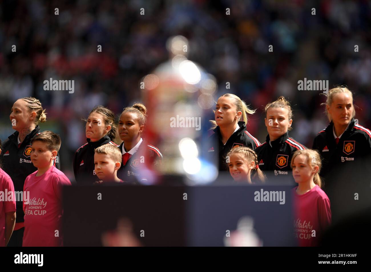 Londres, Royaume-Uni. 14th mai 2023. Manchester United Women s'alignent avant le début du match de la coupe féminine FA au stade Wembley, Londres. Crédit photo à lire: Gary Oakley/Sportimage crédit: Sportimage Ltd/Alay Live News Banque D'Images