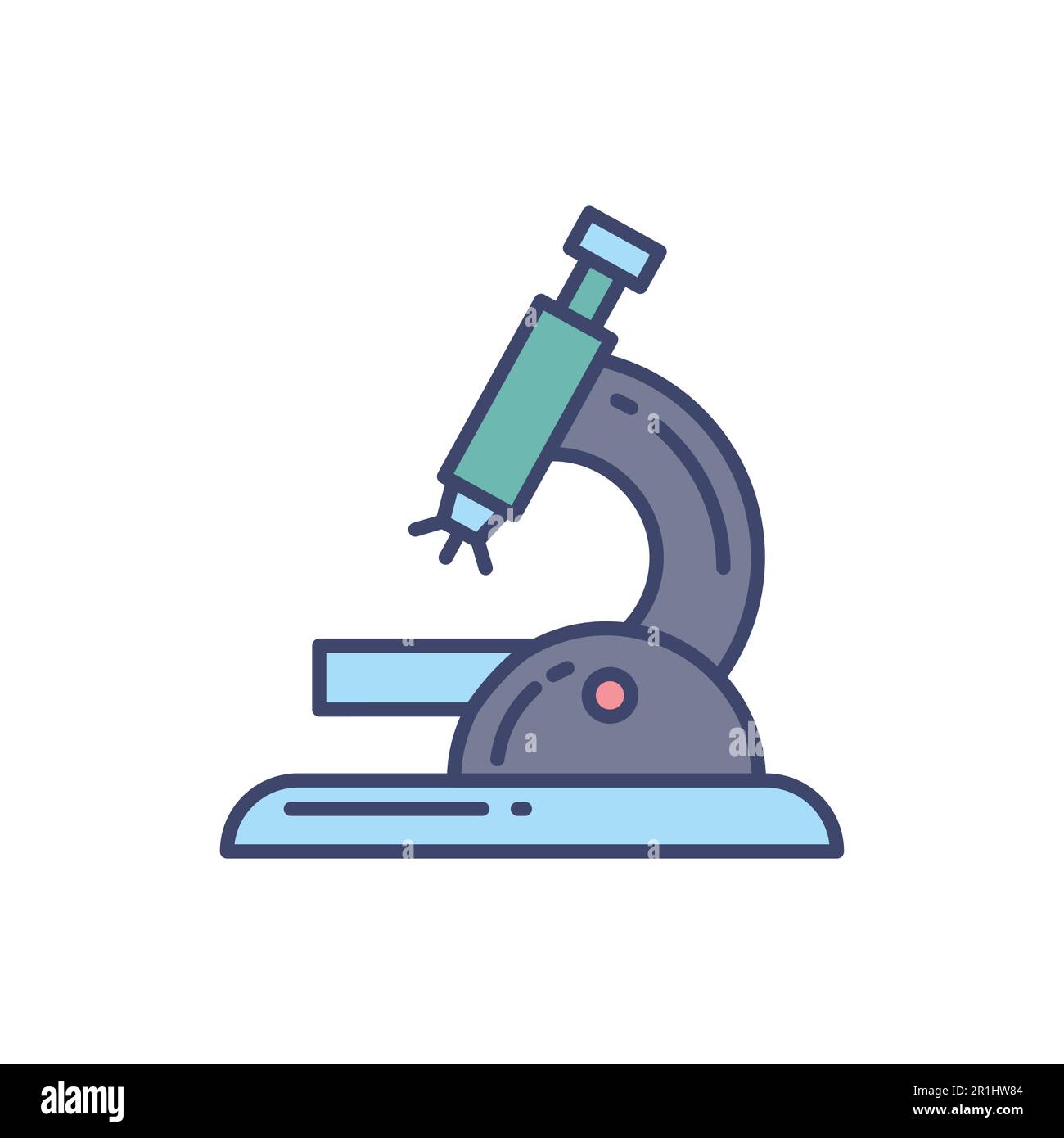 Icône de ligne vectorielle associée au microscope. Isolé sur fond blanc. Illustration vectorielle. Contour modifiable Illustration de Vecteur