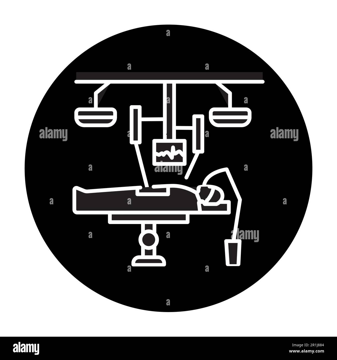 Icône de la ligne de couleur de chirurgie robotique.Pictogramme pour page Web, application mobile, Promo. Illustration de Vecteur