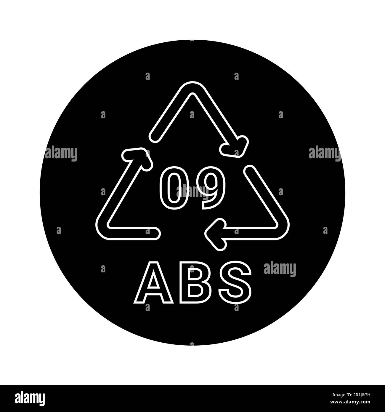 Code de recyclage plastique ABS 09 icône autre ligne. Code de consommation. Contour modifiable. Illustration de Vecteur