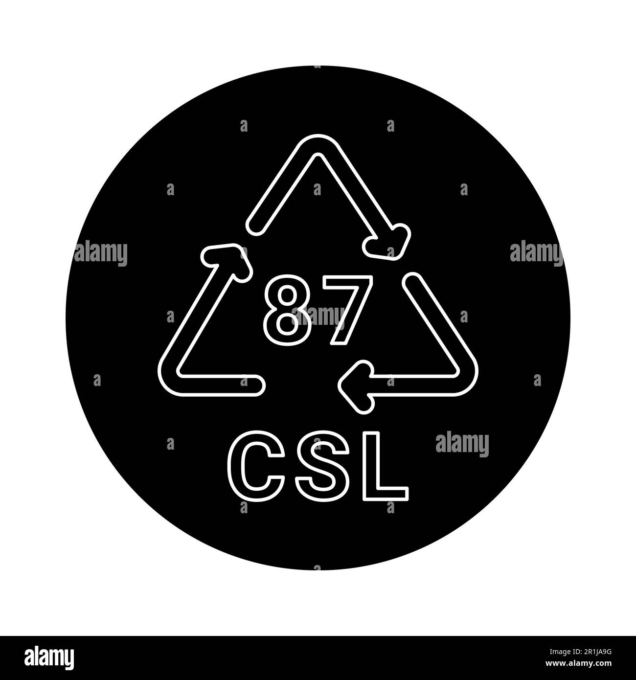 Icône de la ligne CSL 87 du recyclage des composites. Code de consommation. Contour modifiable. Illustration de Vecteur