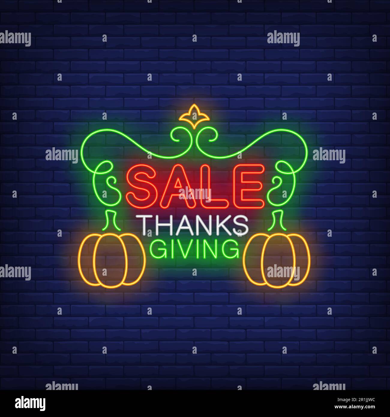 Affiche au néon pour Thanksgiving Illustration de Vecteur