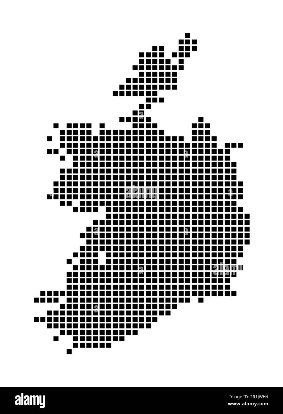 Carte de l'Irlande. Carte de l'Irlande en pointillé. Frontières du pays remplies de rectangles pour votre dessin. Illustration vectorielle. Illustration de Vecteur