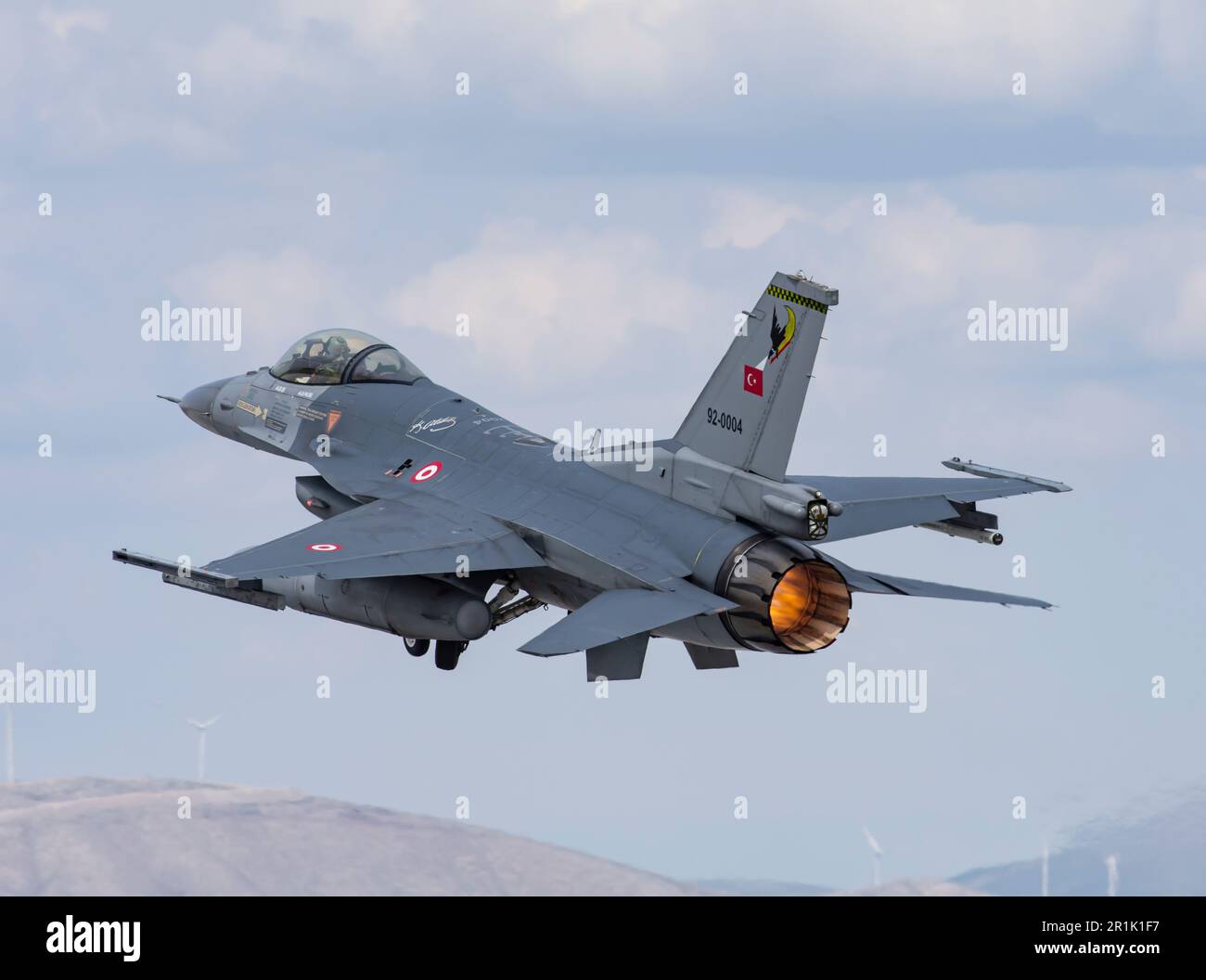 F-16C bloc 40 le Faucon de combat décale les exercices d'aigle anatolien de Konya (91-0017) de 162 Harpoon Filo (Zipkin) basé à l'escadron de bandirma Banque D'Images
