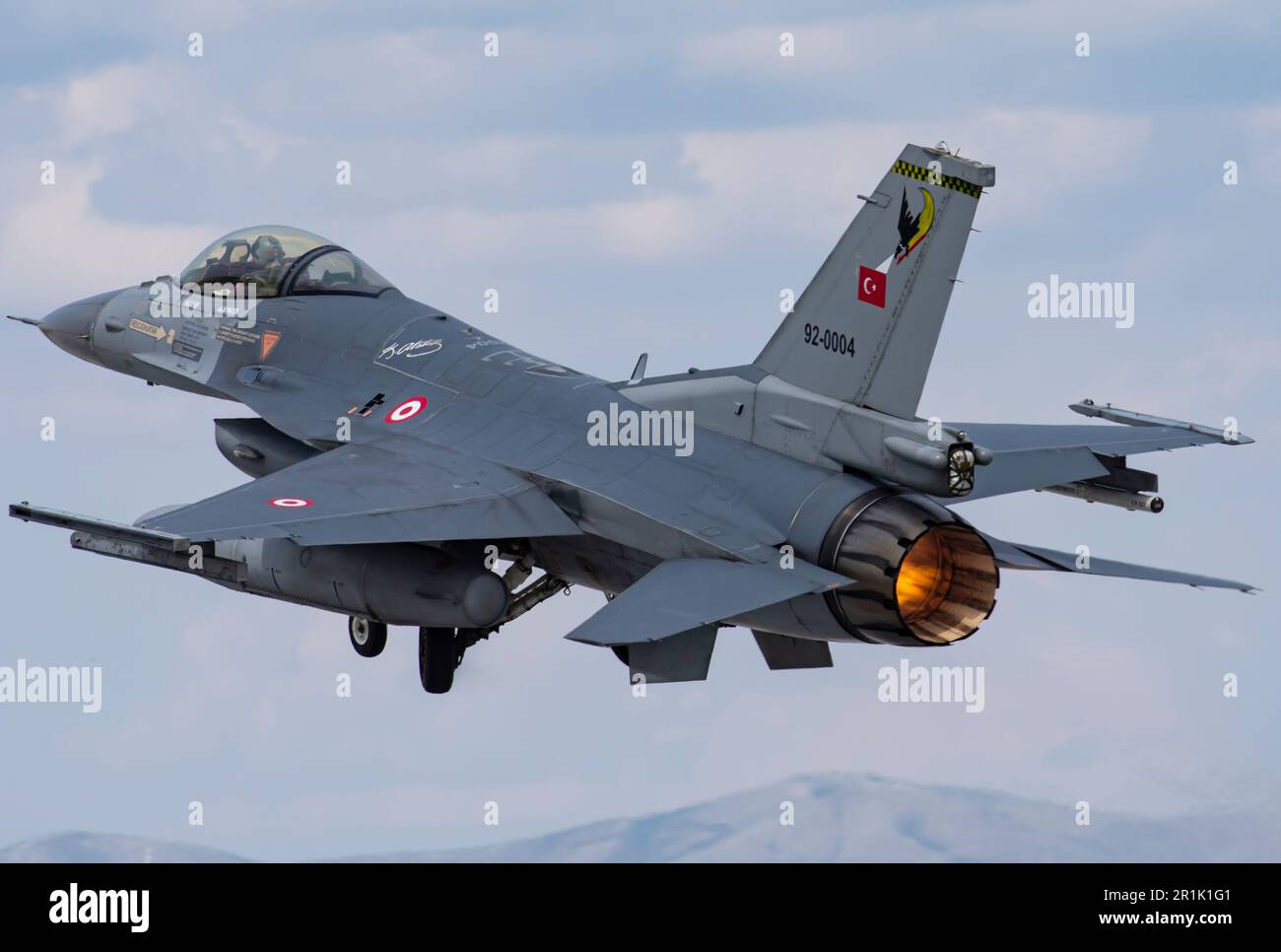 F-16C bloc 40 le Faucon de combat décale les exercices d'aigle anatolien de Konya (91-0017) de 162 Harpoon Filo (Zipkin) basé à l'escadron de bandirma Banque D'Images