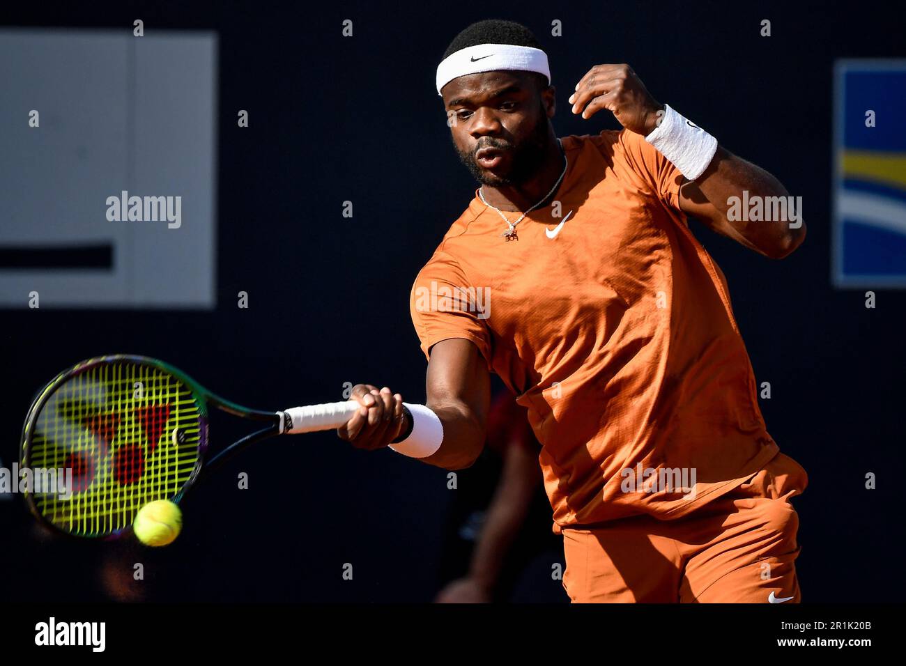 Rome, Italie. 14th mai 2023. Frances Tiafoe des Etats-Unis d'Amérique en action pendant son match contre Daniel Altmaier de l'Allemagne au tournoi de tennis Internazionali BNL d'Italia à Foro Italico à Rome, Italie sur 14 mai 2023. Credit: Insidefoto di andrea staccioli/Alamy Live News Banque D'Images