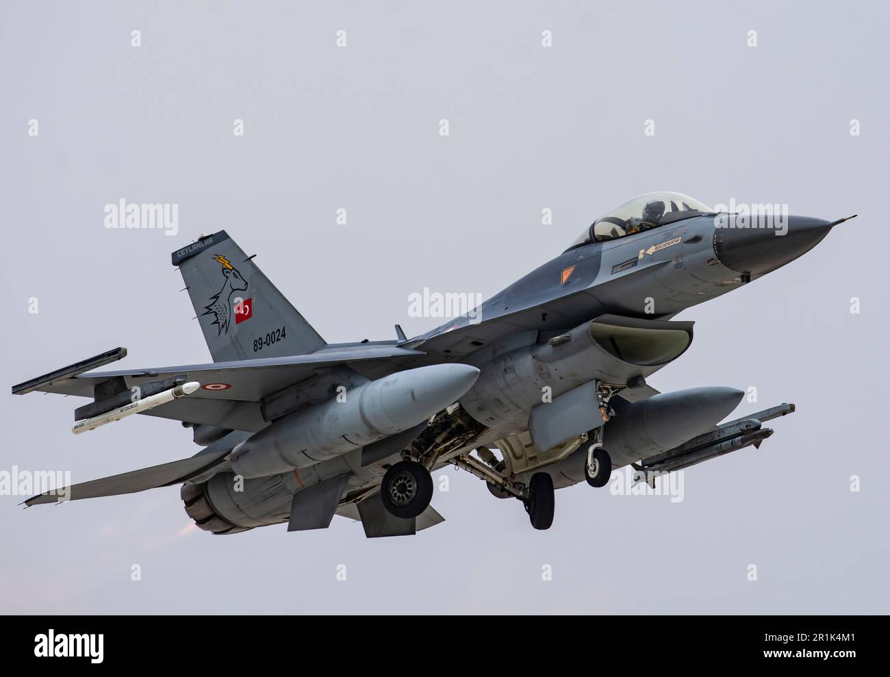 F-16C bloc 40 Faucon de combat décollage Konya Anatolie Eagle exercices (89-0024) de 191 Filo Ceylan 'gazelle ' basé à Konya 3. Jet principal 132. squat Banque D'Images