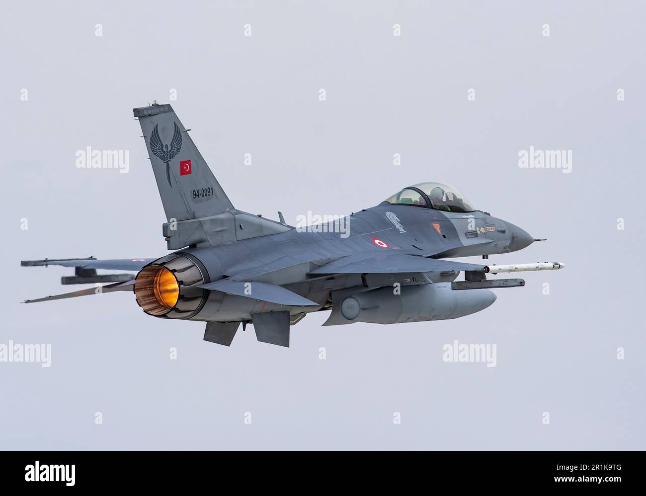 F-16C Faucon de combat de décollage Konya Anatolian Eagle exercices (94-0091) de 191 Filo Hancer 'dagger' basé à Konya 3. Jet principal 132. escadron Banque D'Images