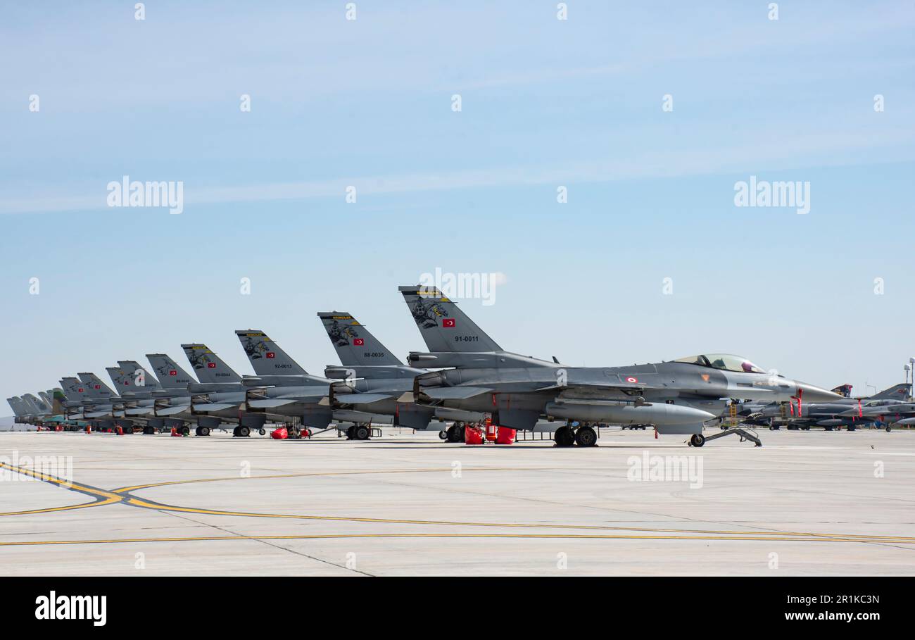 Les exercices Anatolian Eagle 2023 se poursuivent à Konya, l'armée de l'air turque de Turaf, General Dynamics F-16 Fighting Falcos' s Konya Turkiye 05.09.23 Banque D'Images