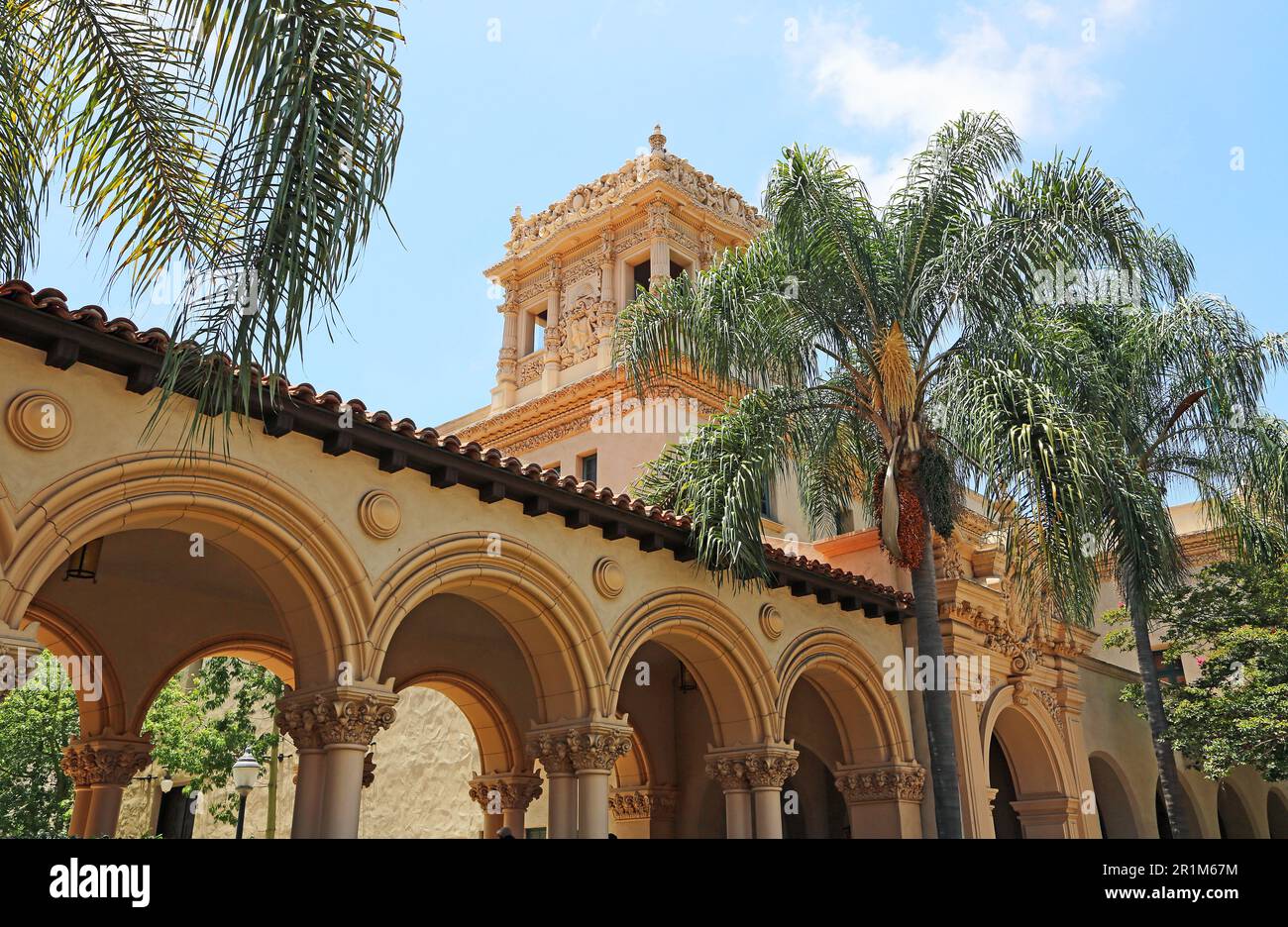 L'arcade et la casa del prado - San Diego, Californie Banque D'Images