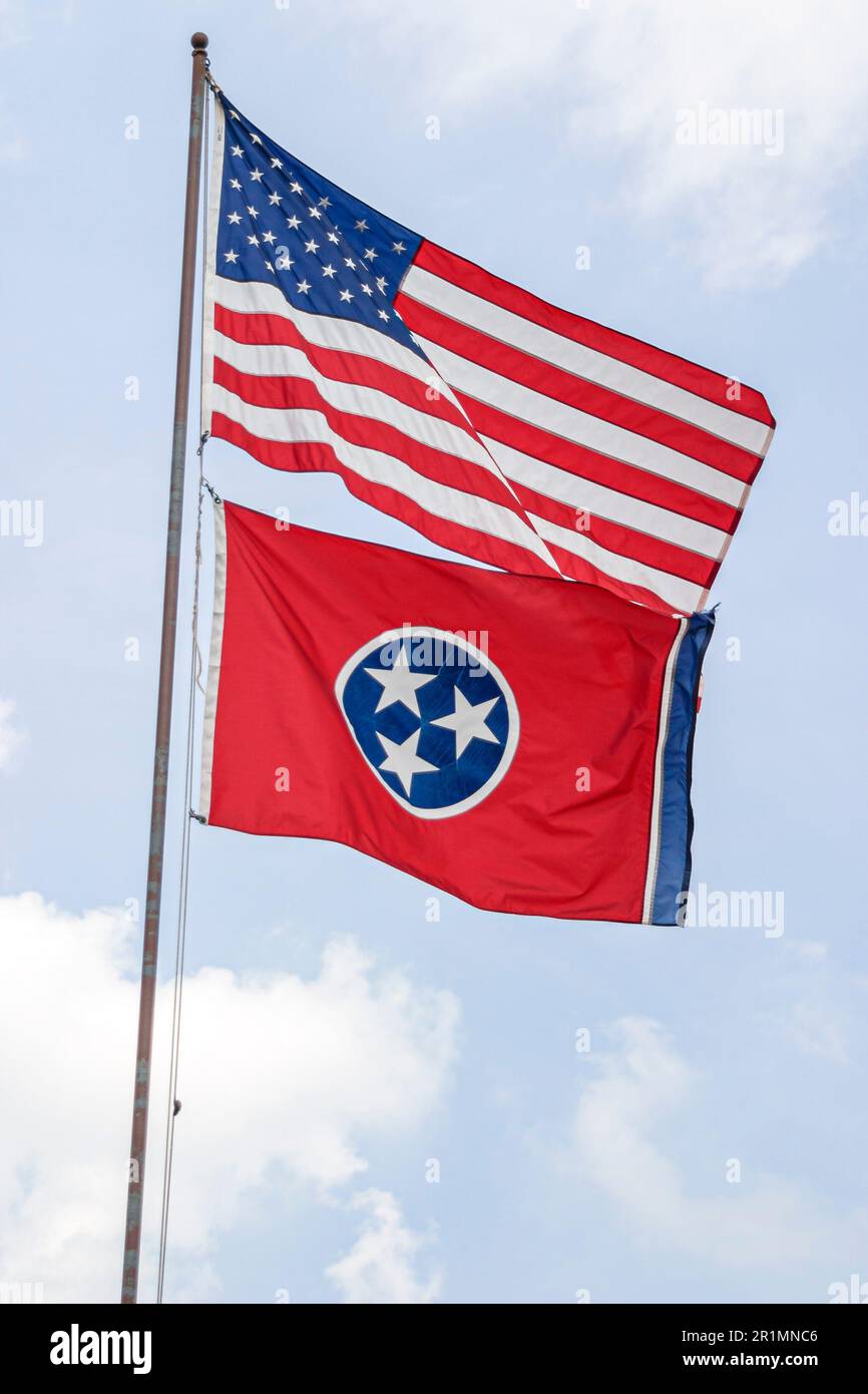 Sevierville Tennessee, drapeau de l'État des États-Unis, Banque D'Images