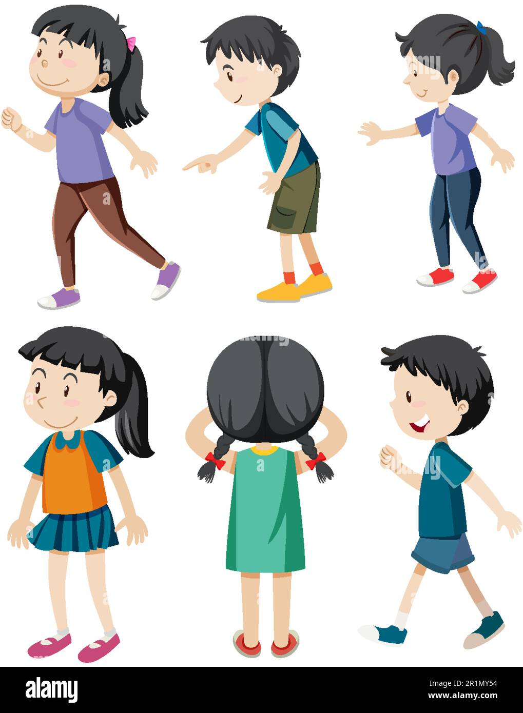 Illustration de différents personnages de dessin animé pour enfants Illustration de Vecteur
