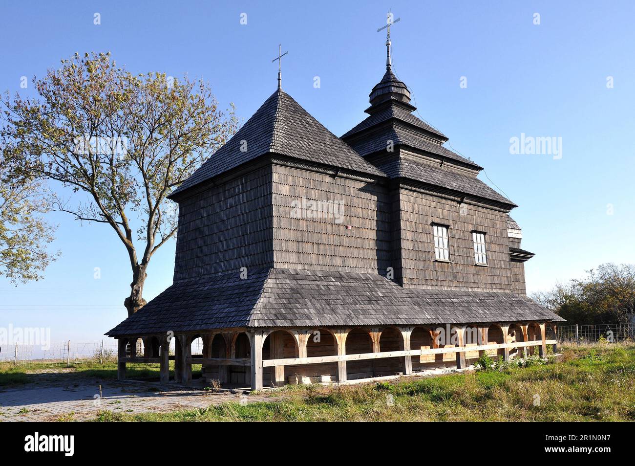 Église en bois de Skoryky RB.jpg Ceci est une photo d'un monument en Ukraine, numéro- 61-246-0002 - Rbrechko Banque D'Images