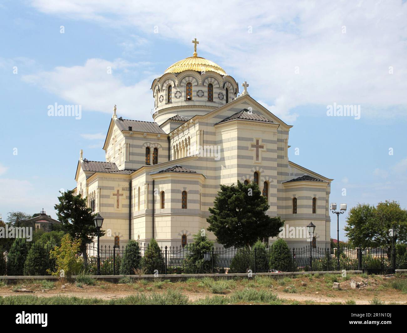 Cathédrale Saint-Vladimir à Chersonesos. Conçu par David Grimm en 1859, structure construite en 1861-1879 - George Chernilevsky Banque D'Images