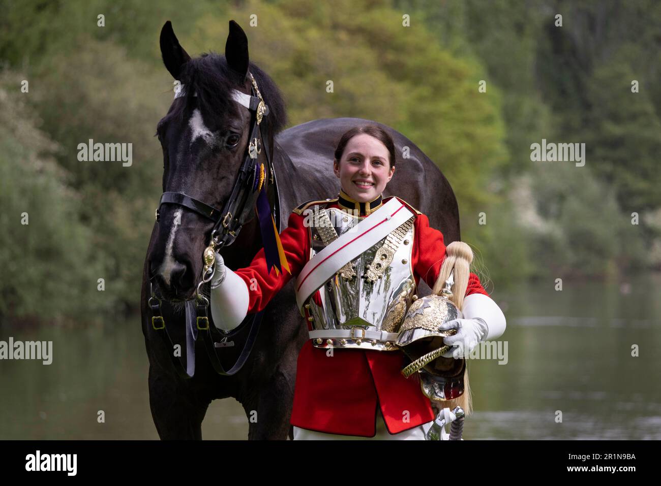 PHOTO : JEFF GILBERT 13th mai 2023. Le cavalier Amy Brook, le régiment de Cavalry monté de la maison Lifeguard et la place 1st meilleur sorti Trooper qui escor Banque D'Images