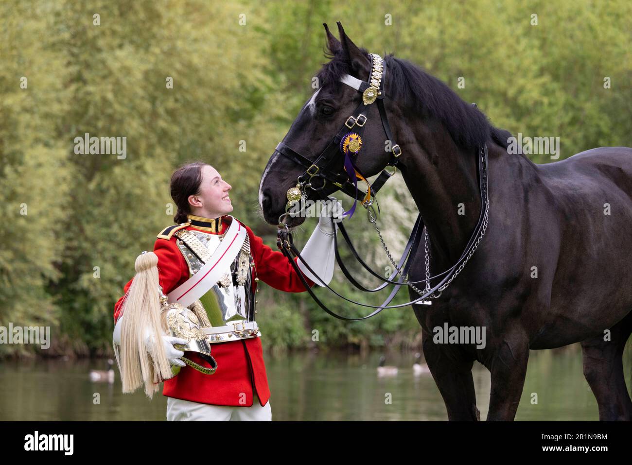 PHOTO : JEFF GILBERT 13th mai 2023. Le cavalier Amy Brook, le régiment de Cavalry monté de la maison Lifeguard et la place 1st meilleur sorti Trooper qui escor Banque D'Images