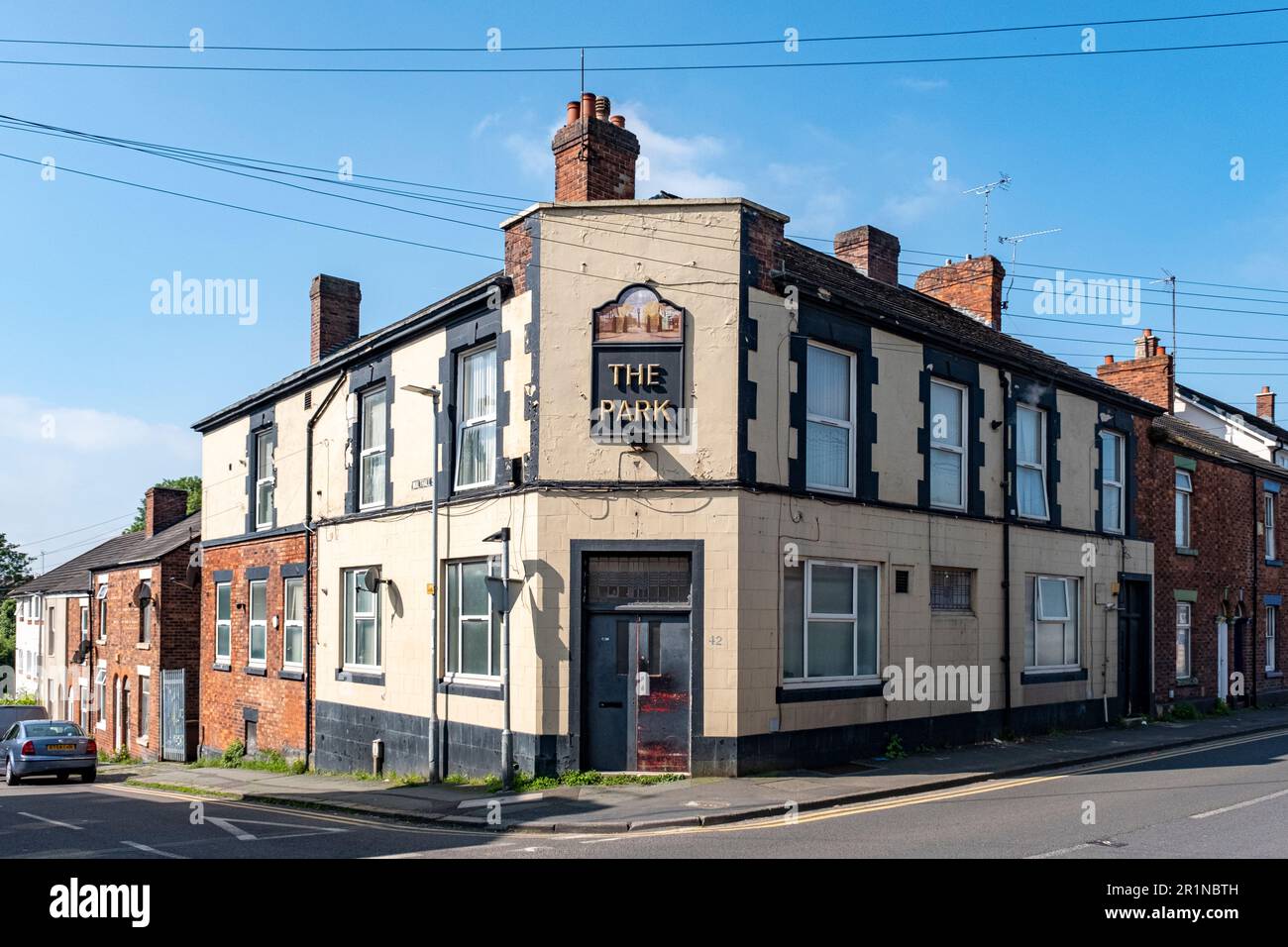 Le Park pub, fermé en permanence à Crewe Cheshire Royaume-Uni Banque D'Images