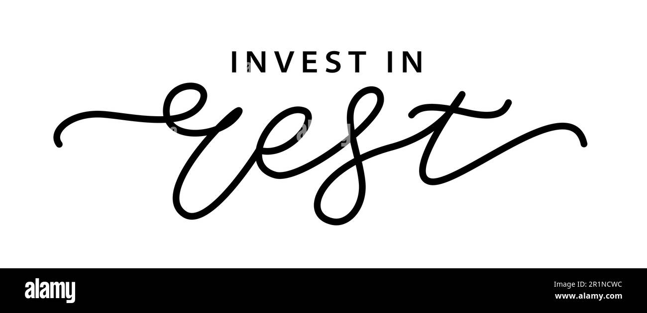 INVESTIR DANS LE REPOS. Inspiration motivation citer Santé mentale. Pinceau calligraphie texte investir dans le repos. Lettrage à la main imprimé pour t-shirt et affiche de t-shirt Illustration de Vecteur