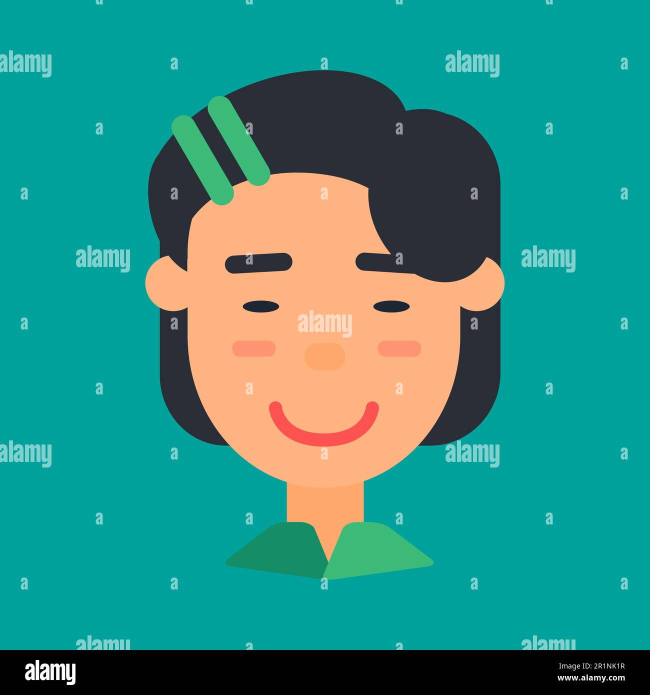 Avatar féminin asiatique, icône de profil de la femme brune mignonne. Personnage de dessin animé de femme d'affaires chinoise pour le dessin d'icône d'utilisateur de réseau social. Illustrateur vectoriel Illustration de Vecteur