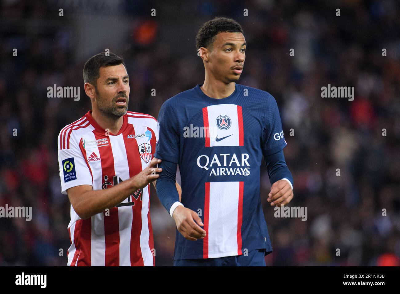 Julien Mattia / le Pictorium - Paris Saint Germain accueillera AC Ajaccio au Parc des Princes, 13 mai 2023 - 13/05/2023 - France / Ile-de-France (région) / Paris - Hugo Ekitike lors du match entre Paris Saint Germain et AC Ajaccio au Parc des Princes, 13 mai 2023. Banque D'Images