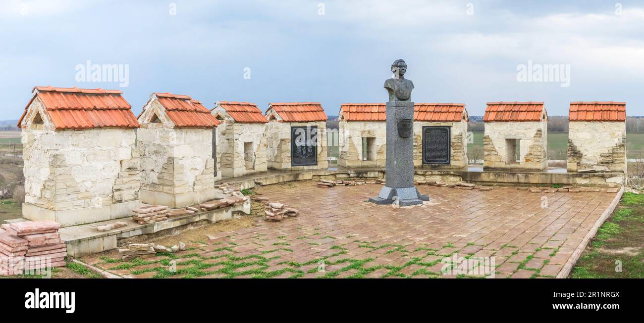 Monument Baron Munchaussen à Bender, Moldavie Banque D'Images