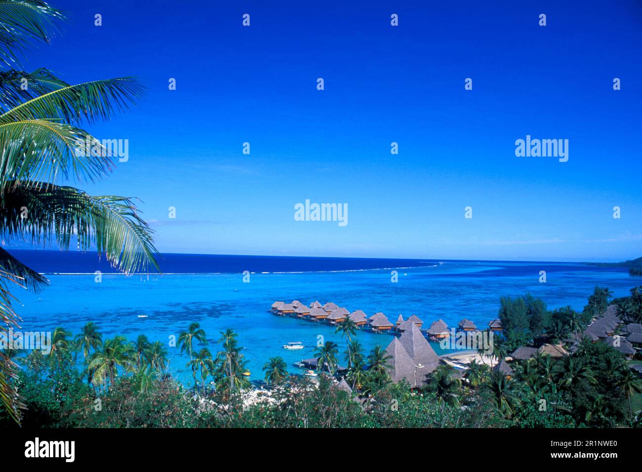 Ariel de l'hôtel Sofitel la Ora Polynésie française Moorea Tahiti Banque D'Images