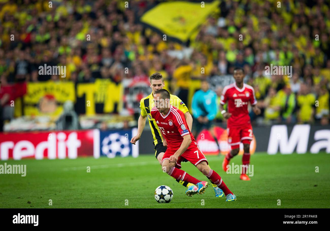 Londres, 25.05.2013, Wembley Franck Ribery (Muenchen), Lukasz Piszczek (BVB) Borussia Dortmund - FC Bayern Munich Champions League finale der Herren Banque D'Images