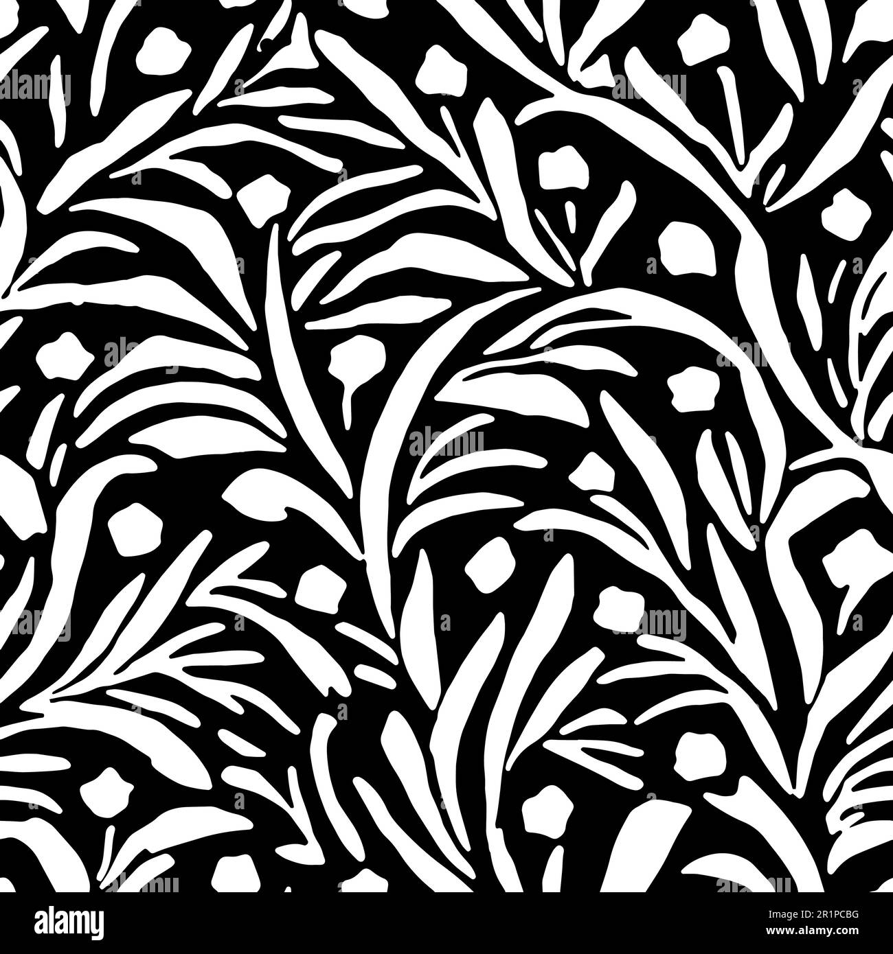 Fleurs vectorielles, motif floral noir et blanc sans couture Illustration de Vecteur