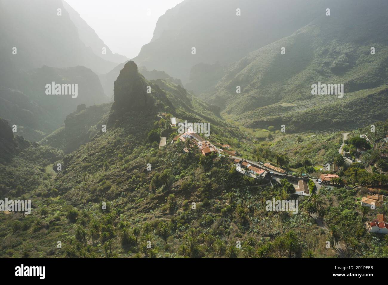 Village de Masca, attraction touristique la plus visitée de Barcelone, Espagne. Banque D'Images