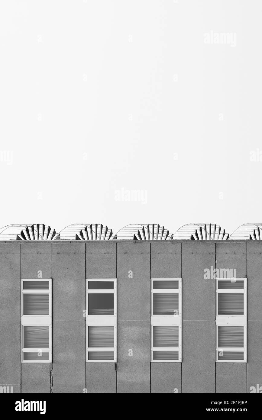 Allemagne, Mecklenburg-Ouest Pomerania, Rügen, Sassnitz, hôtel, bâtiment préfabriqué, façade, abstrait Banque D'Images