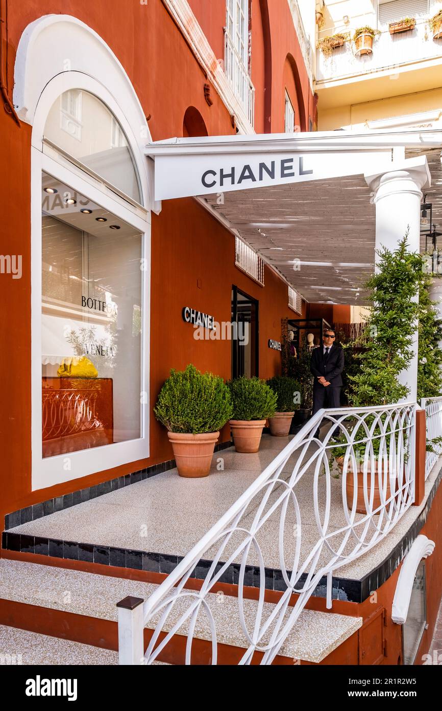 Boutique Chanel à Capri, Capri, Golfe de Naples, Campanie, Italie, Europe Banque D'Images