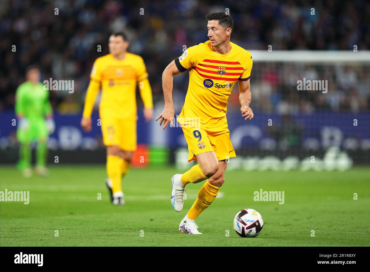 Barcelone, Espagne. 14th mai 2023. Robert Lewandowski du FC Barcelone lors du match de la Liga entre le RCD Espanyol et le FC Barcelone, a joué au stade RCDE sur 14 mai à Barcelone, en Espagne. (Photo de Sergio Ruiz/PRESSIN) Credit: PRESSINPHOTO SPORTS AGENCY/Alay Live News Banque D'Images
