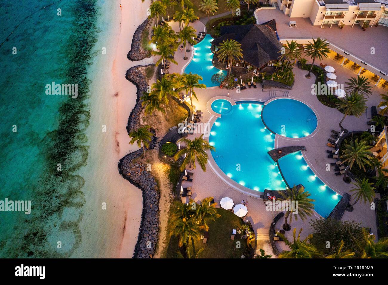 Vue aérienne de la Résidence de luxe cinq étoiles hôtel à Belle Mare