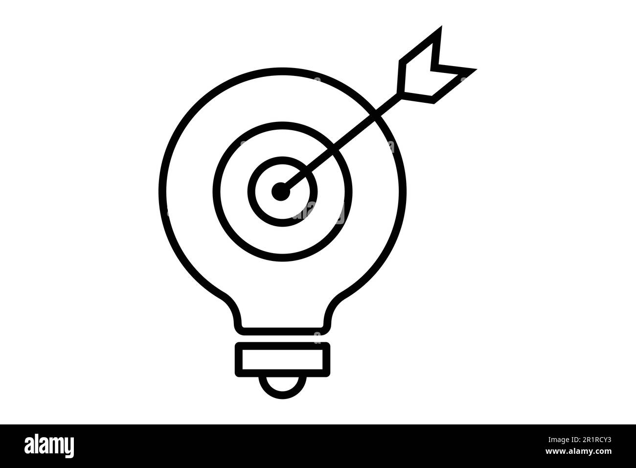 Illustration de l'icône Business IDEA. Icône d'ampoule. icône liée à l'idée créative, la cible, la vision, la mission. Style d'icône de ligne. Conception vectorielle simple éditab Illustration de Vecteur