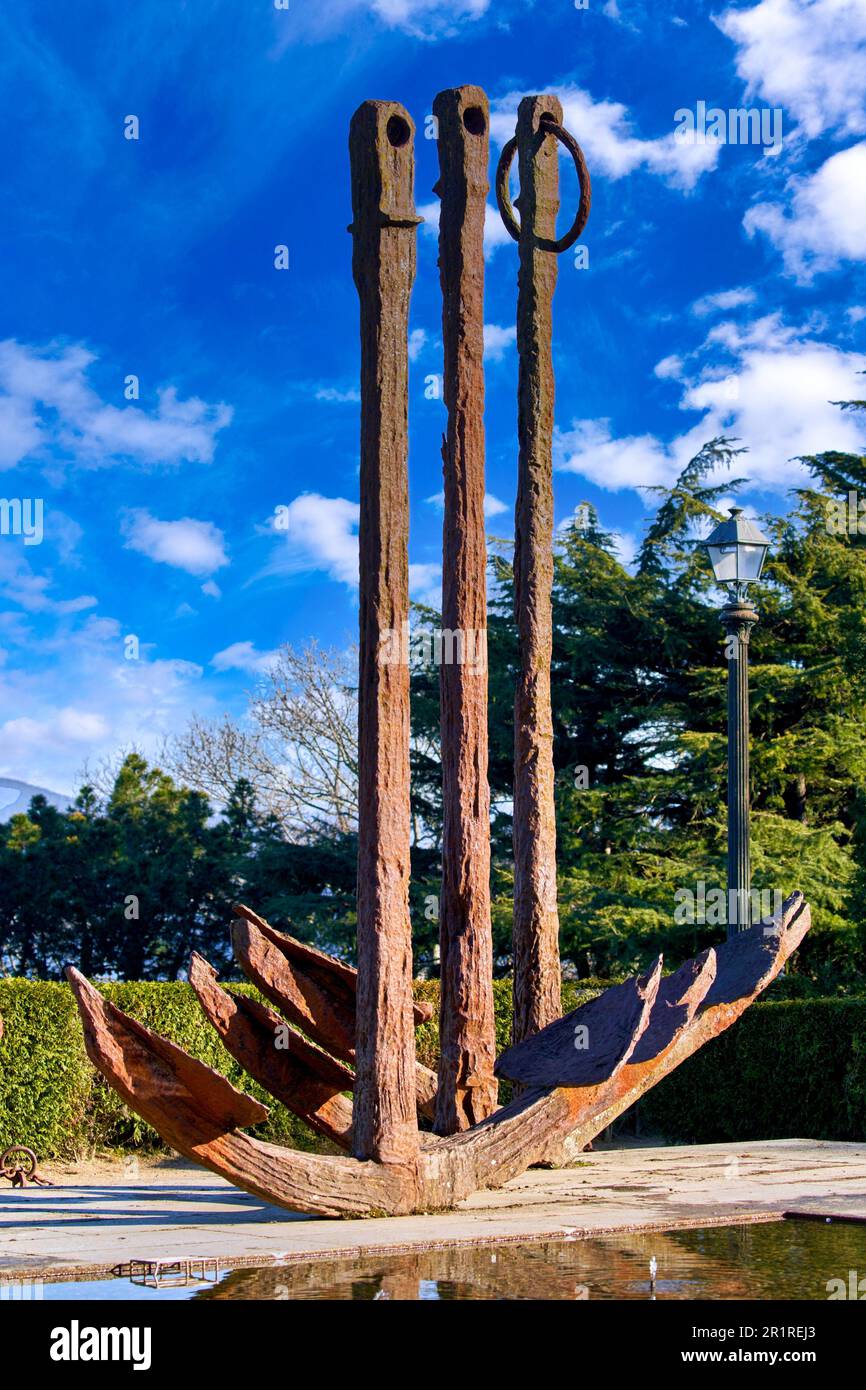 Monument aux Galléons de Rande.les Anchors de Rande, Parc de Monte do Castro, Vigo, Pontevedra, Galice, Espagne. Il a été érigé pour commémorer le Banque D'Images