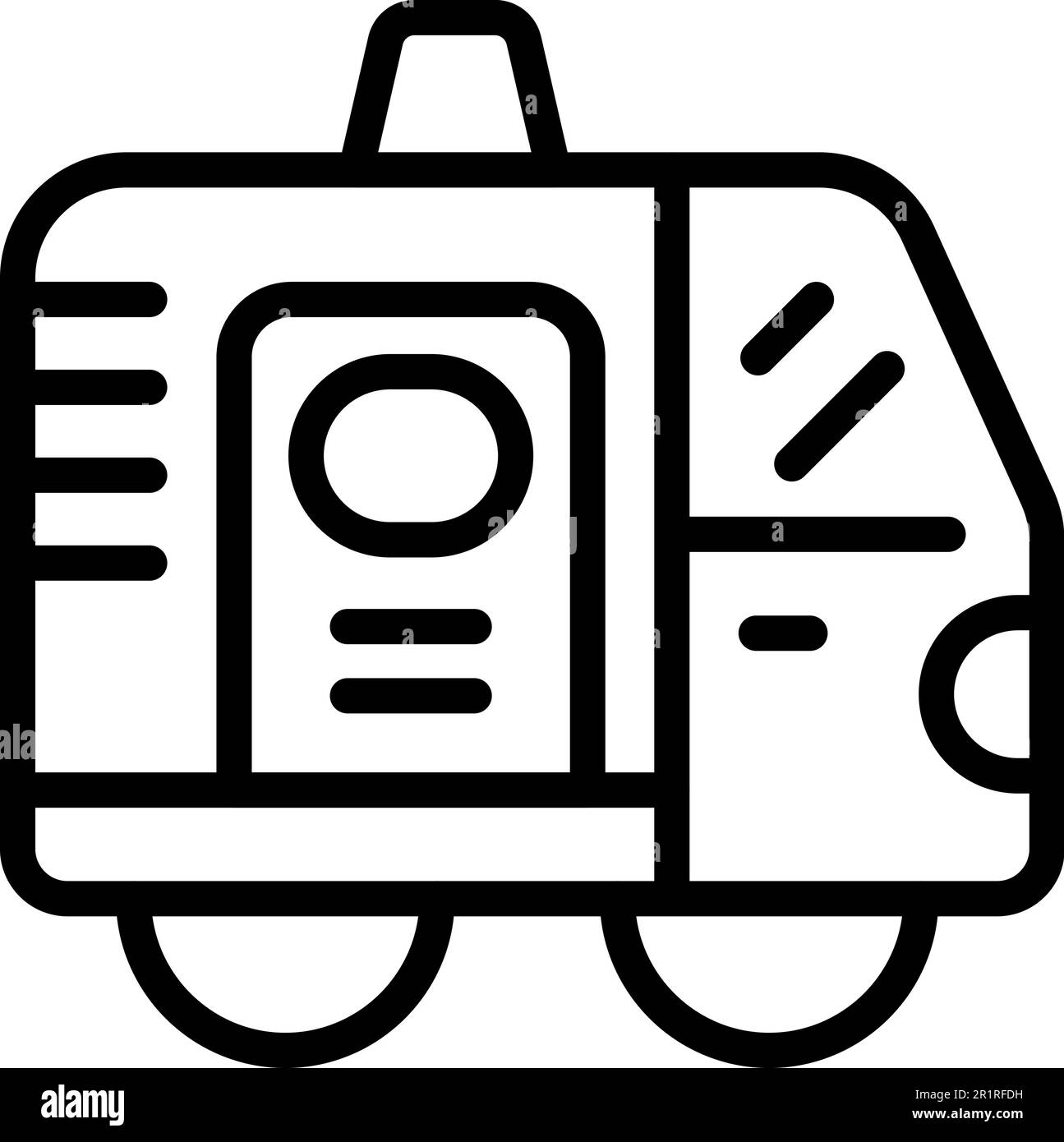 Vecteur de contour de l'icône des véhicules d'urgence. Service après-vente Police des incendies Illustration de Vecteur