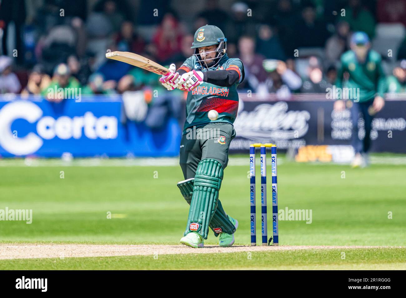 CHELMSFORD, ROYAUME-UNI. 14 mai 2023. MD Mushfiqur Rahim du Bangladesh lors de la Super League de la coupe du monde de cricket des hommes de l'ICC - 3rd ODI Ireland vs Bangladesh au terrain de cricket du comté de Cloud dimanche, 14 mai 2023 à CHELMSFORD, ANGLETERRE. Credit: Taka Wu/Alay Live News Banque D'Images