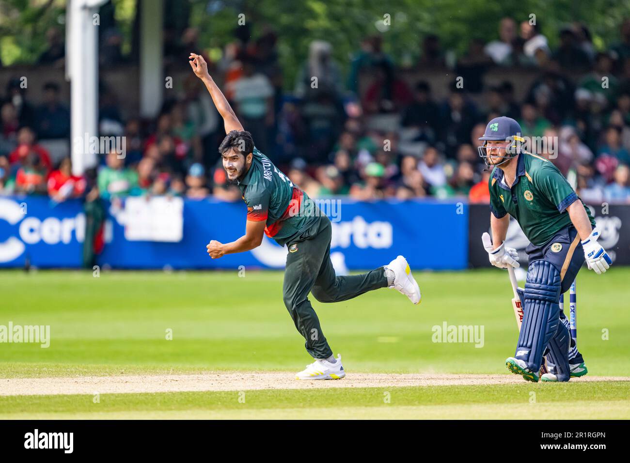 CHELMSFORD, ROYAUME-UNI. 14 mai 2023. Mohammad Mrittunjoy Chowdhury du Bangladesh lors de la Super League de coupe du monde de cricket des hommes de l'ICC - 3rd ODI Irlande vs Bangladesh au terrain de cricket du comté de Cloud dimanche, 14 mai 2023 à CHELMSFORD, ANGLETERRE. Credit: Taka Wu/Alay Live News Banque D'Images